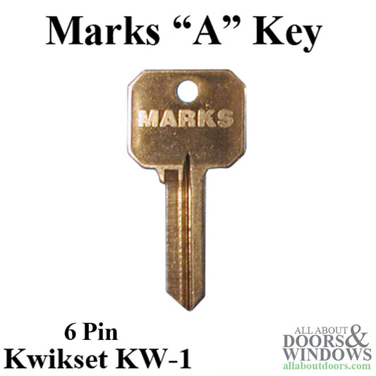 Marks A key way, KW 6 pin Key blanks