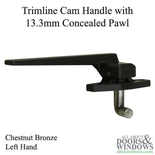 Trimline Cam Handle with 13.3mm Concealed Pawl in Chestnut Bronze - Left Hand - Trimline Cam Handle with 13.3mm Concealed Pawl in Chestnut Bronze - Left Hand