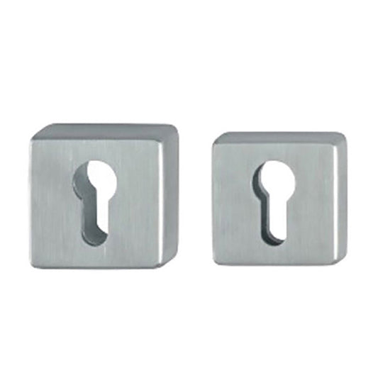 Hoppe Square Rosettes for Euro Profile Cylinder - Stainless Steel