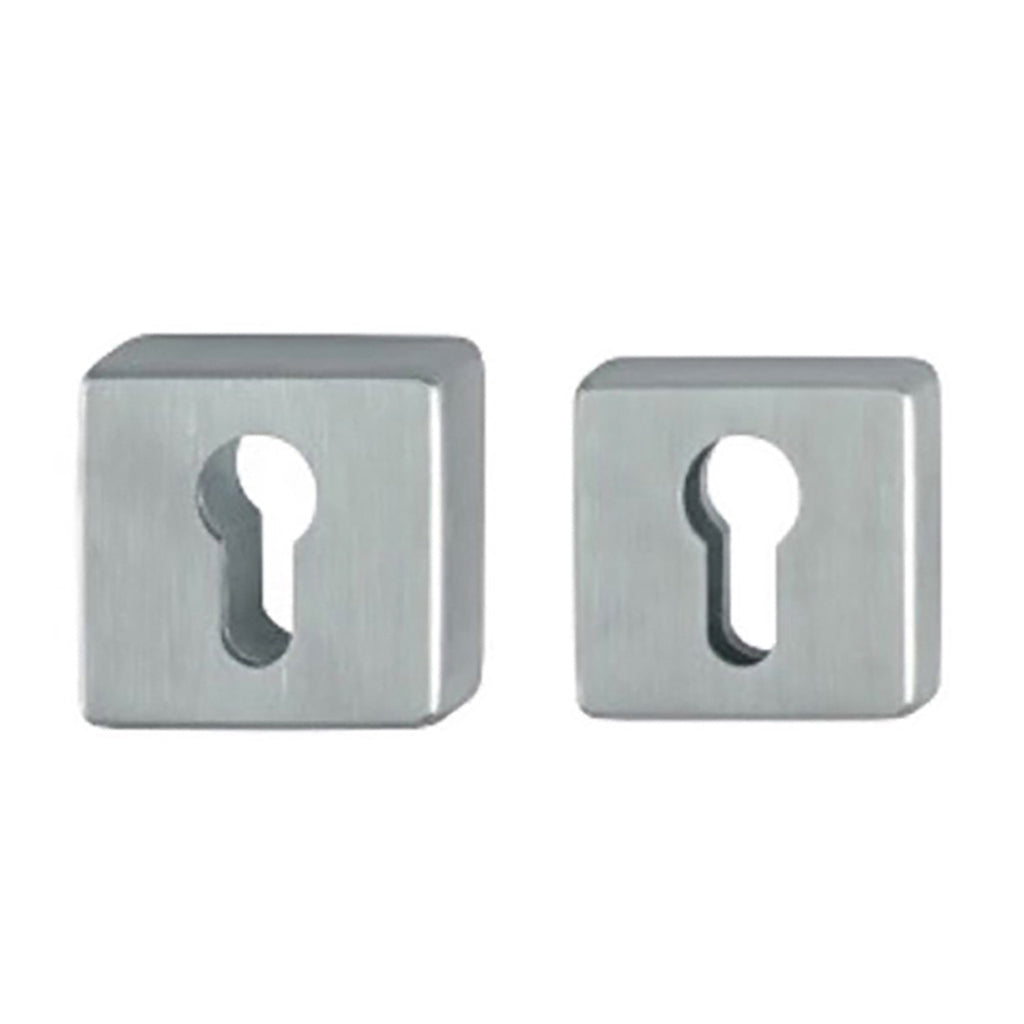 Hoppe Square Rosettes for Euro Profile Cylinder - Stainless Steel - Hoppe Square Rosettes for Euro Profile Cylinder - Stainless Steel