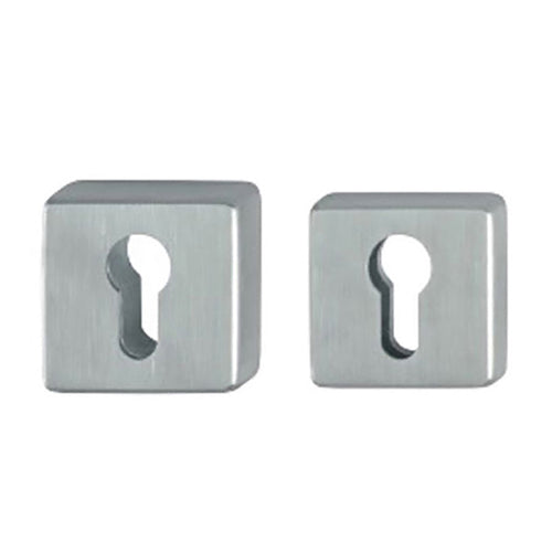 Hoppe Square Rosettes for Euro Profile Cylinder - Stainless Steel - Hoppe Square Rosettes for Euro Profile Cylinder - Stainless Steel