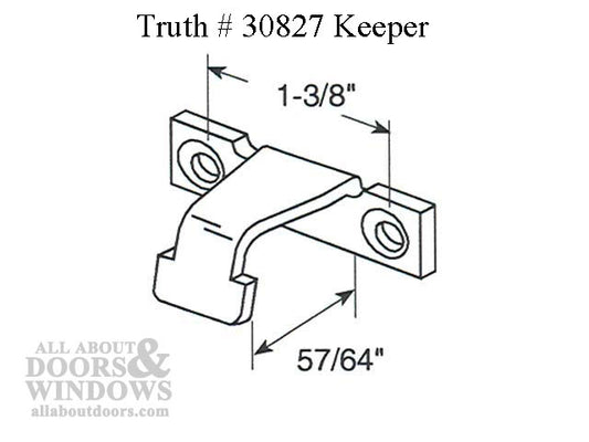 Sash Lock  Keeper, Truth  1-3/8 inch Screw Hole