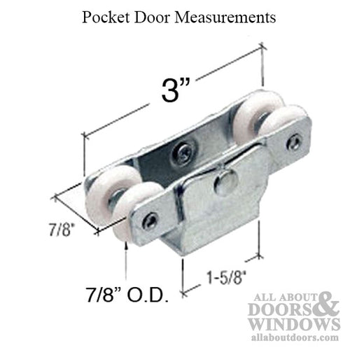 4 Wheel, 7/8 Dia., Top Hung Closet & Pocket door Roller - 4 Wheel, 7/8 Dia., Top Hung Closet & Pocket door Roller