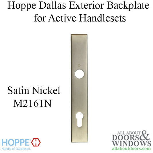 HOPPE Dallas Exterior Backplate M2161N for Active Handlesets - Satin Nickel