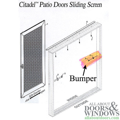 Peachtree Screen Bumper Kit, IPD Citadel Patio Door - Tan - Peachtree Screen Bumper Kit, IPD Citadel Patio Door - Tan