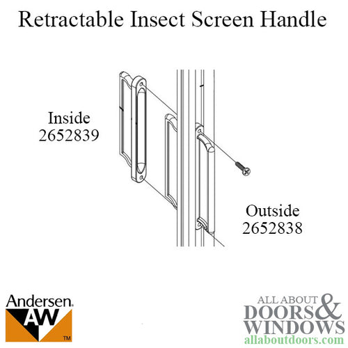 Retractable Insect Screen Interior Handle for Andersen FGD made August 2003 - May 2007 - Terratone - Retractable Insect Screen Interior Handle for Andersen FGD made August 2003 - May 2007 - Terratone