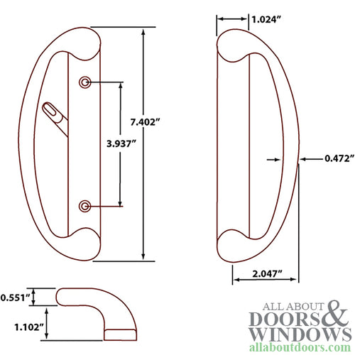 Privacy Door Handle Set For Sliding Glass Doors With Thumb Turn - Privacy Door Handle Set For Sliding Glass Doors With Thumb Turn