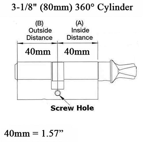 Ferco 40/40 PZ, 360 Degree Cylinder. Key and Thumbturn - Satin Nickel - Ferco 40/40 PZ, 360 Degree Cylinder. Key and Thumbturn - Satin Nickel
