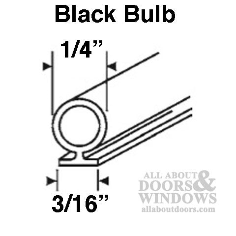 T-Slot Foam Filled Bulb Weatherstrip, .187 x .250 Diameter - T-Slot Foam Filled Bulb Weatherstrip, .187 x .250 Diameter