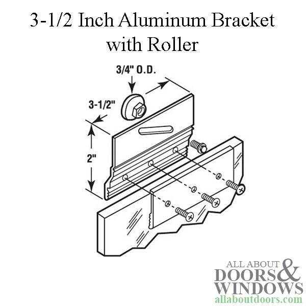 3-1/2 Inch Bracket with 3/4 Inch Oval Roller - Choose Color - 3-1/2 Inch Bracket with 3/4 Inch Oval Roller - Choose Color