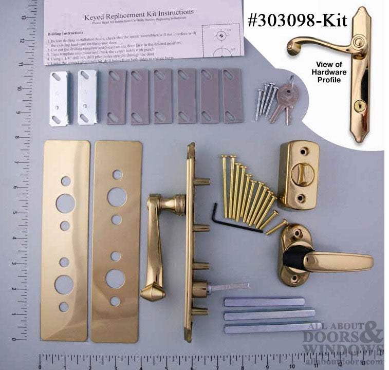 Larson Keyed Storm Door Hardware Kit with Plate - Larson Keyed Storm Door Hardware Kit with Plate