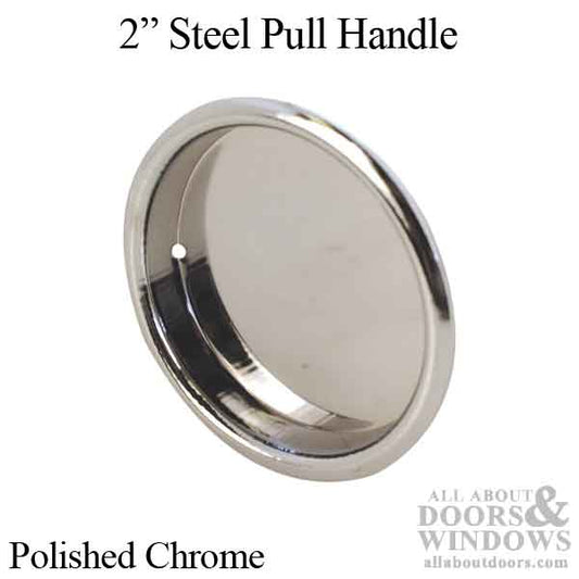 Pull Handle, 2 inch, Steel, Chrome Finish - 2 Pack