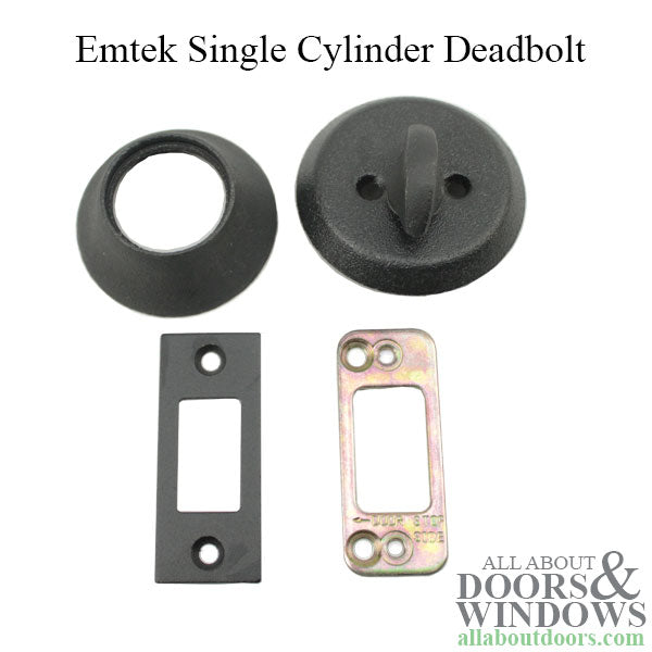 Emtek 8450 Single Cylinder Deadbolt - Flat Black - Emtek 8450 Single Cylinder Deadbolt - Flat Black