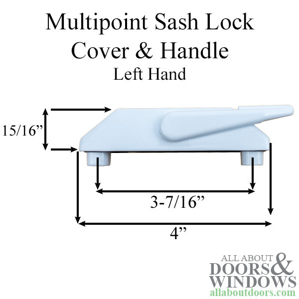 Multi-Point Sash Lock Cover and Handle,  Left Hand - Multi-Point Sash Lock Cover and Handle,  Left Hand