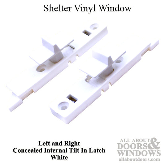 Concealed Internal Tilt In Latch for Double Hung Vinyl Window - White