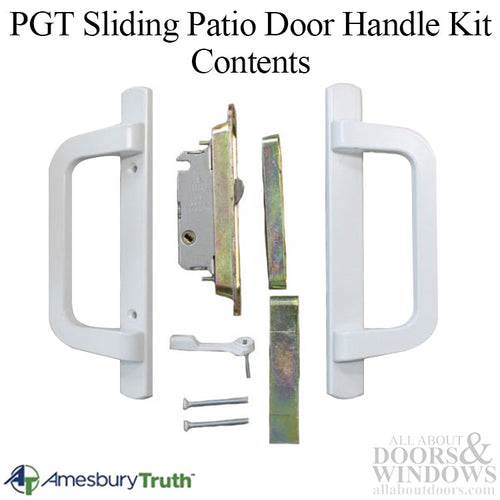 PGT Sliding Patio Door Handle Kit with Mortise Lock and Keepers - PGT Sliding Patio Door Handle Kit with Mortise Lock and Keepers
