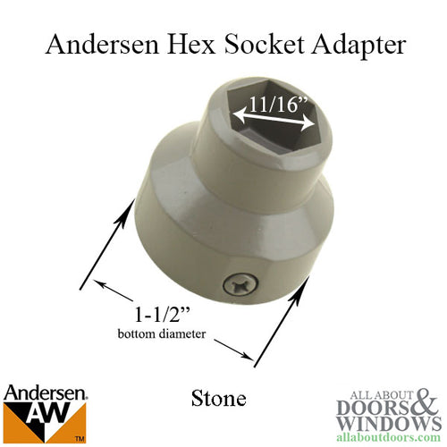 Hex Socket Adapter for Roof Window - Stone - Hex Socket Adapter for Roof Window - Stone