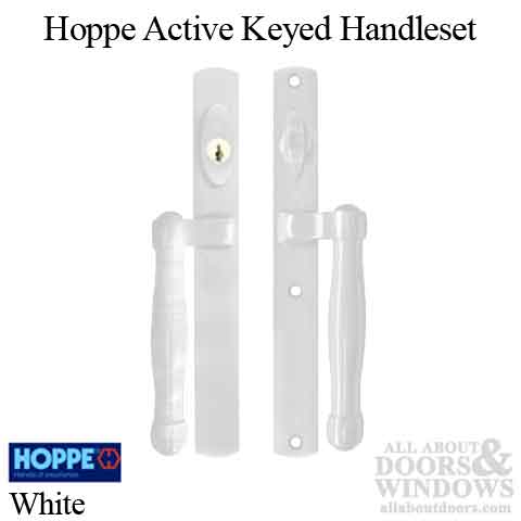 HOPPE HLS 9000 Sliding Door Handle Set Active Keyed White - HOPPE HLS 9000 Sliding Door Handle Set Active Keyed White
