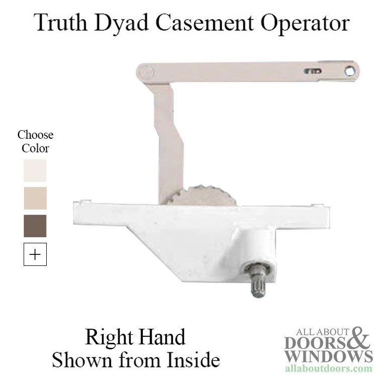 Dyad Operator, Rear Mount, 5 inch screw hole spacing, Right Hand as shown - Choose Color - Dyad Operator, Rear Mount, 5 inch screw hole spacing, Right Hand as shown - Choose Color