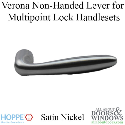 Verona Non-Handed Lever Handle for Multipoint Lock Handlesets - Satin Nickel