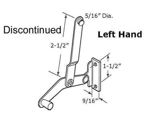 jalousie Window Operator, Lever, 2-1/2 Link, Alum - Left - jalousie Window Operator, Lever, 2-1/2 Link, Alum - Left