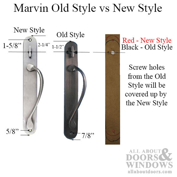 Marvin Handle Set for Sliding French Doors Passive No Key No Thumbturn - Marvin Handle Set for Sliding French Doors Passive No Key No Thumbturn