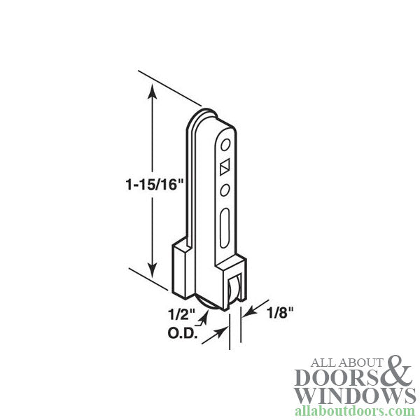 Roller Assembly (Flat) - Sliding Windows, Vertical Rail - Nylon - Roller Assembly (Flat) - Sliding Windows, Vertical Rail - Nylon
