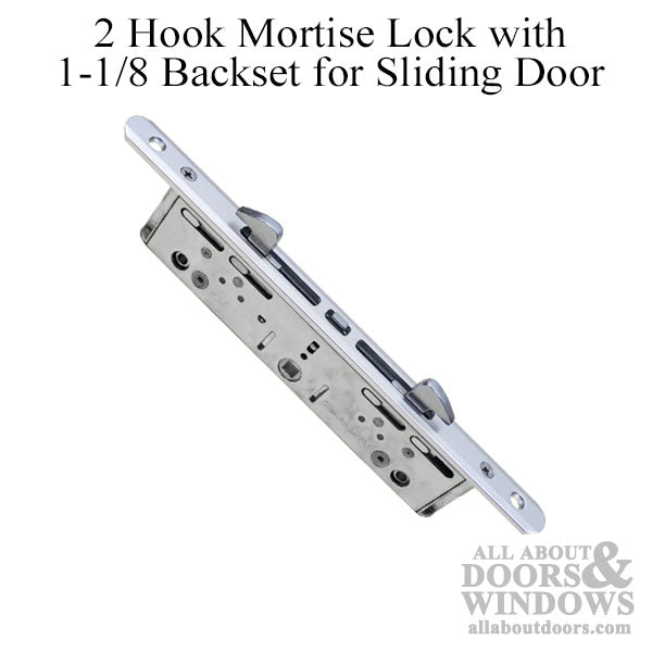 ROTO 2 Hook Mortise Lock  Sliding Door Mortise Lock With 2 Hook With 1.125 Inch  Backset - ROTO 2 Hook Mortise Lock  Sliding Door Mortise Lock With 2 Hook With 1.125 Inch  Backset