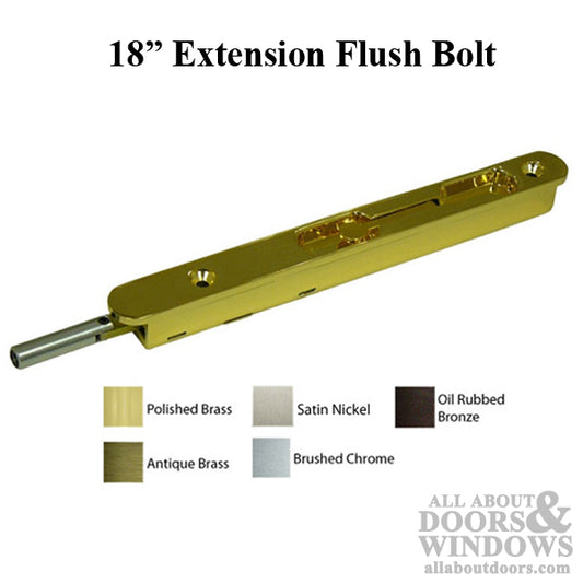 18'' Extension Flush Bolt, Zinc