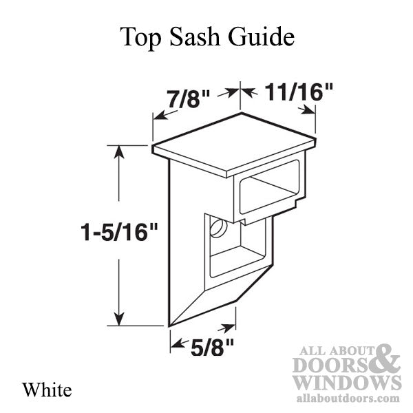 Guide or Cam, Sash, Top - White - Guide or Cam, Sash, Top - White