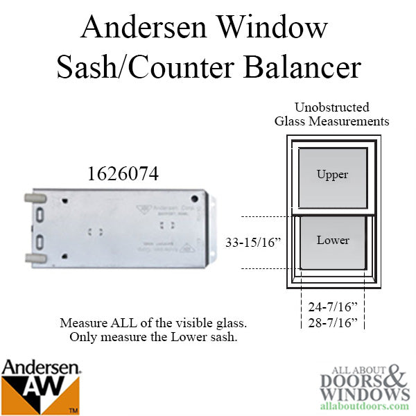 Andersen 200 Series Narroline Window Sash/Counter Balancer - Left Hand 11L - Andersen 200 Series Narroline Window Sash/Counter Balancer - Left Hand 11L