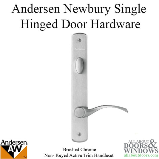Andersen Brushed Chrome Newbury Single Door,  Active  Frenchwood