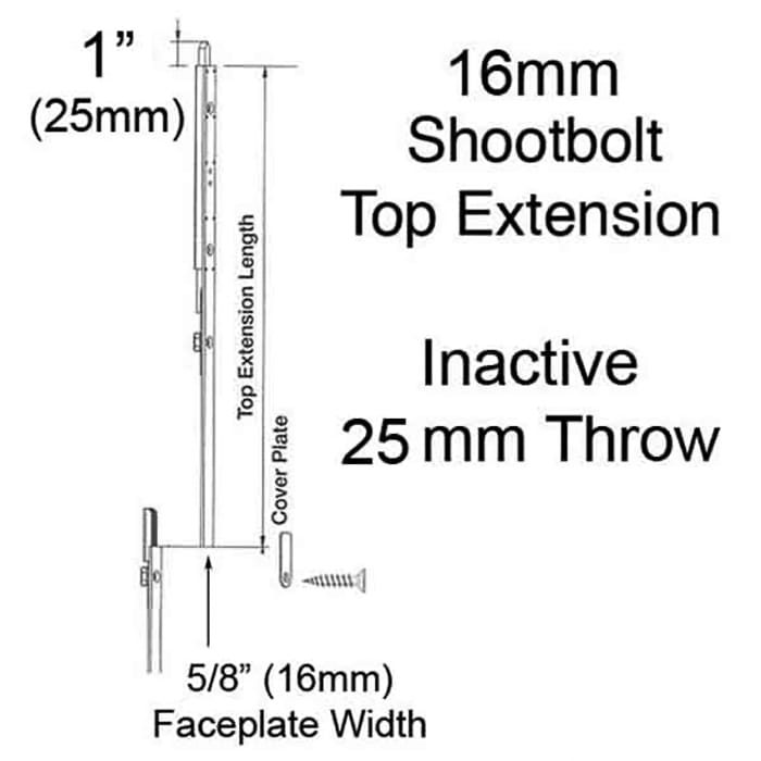 16mm Inactive Top Extension, 25mm Shootbolt Throw, 19.29