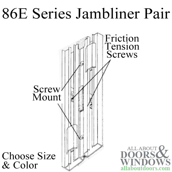 86E Screw-Mount Jambliner Pair for Tilt Windows with Spring-Type Balance - 86E Screw-Mount Jambliner Pair for Tilt Windows with Spring-Type Balance