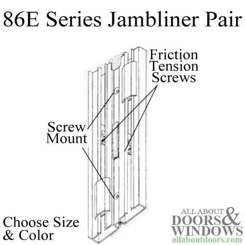 86E Screw-Mount Jambliner Pair for Tilt Windows with Spring-Type Balance - 86E Screw-Mount Jambliner Pair for Tilt Windows with Spring-Type Balance