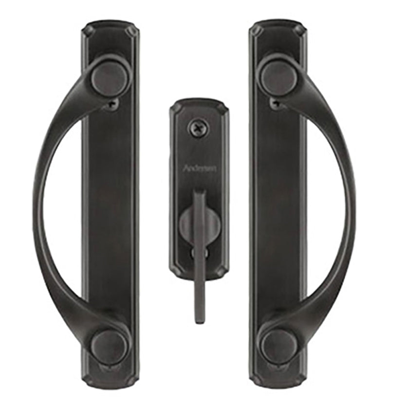 Andersen Newbury 2 Panel Complete  Hardware Set for Frenchwood Gliding Door - Oil Rubbed Bronze - Andersen Newbury 2 Panel Complete  Hardware Set for Frenchwood Gliding Door - Oil Rubbed Bronze