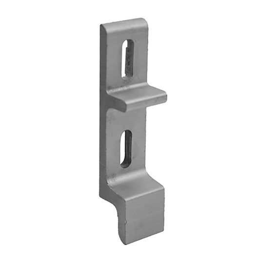 Extruded Keeper for Sliding Glass Door Aluminum Finish 1-3/16" Screw Hole Spacing