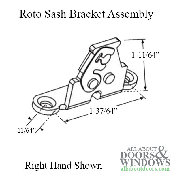 Roto Casement Window Operator Sash Bracket Assembly, Right Hand, 30mm, Facemount - Roto Casement Window Operator Sash Bracket Assembly, Right Hand, 30mm, Facemount