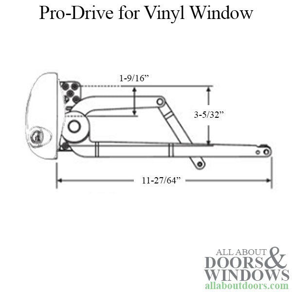 Roto Pro Drive Dual V-Arm Casement Window Operator - Left Hand shown - Roto Pro Drive Dual V-Arm Casement Window Operator - Left Hand shown