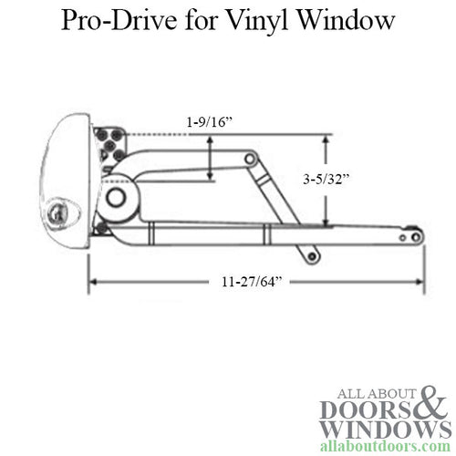 Roto Pro Drive Dual V-Arm Casement Window Operator - Left Hand shown - Roto Pro Drive Dual V-Arm Casement Window Operator - Left Hand shown