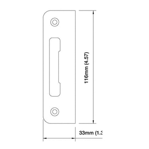 Strike Plate, PT0002N, Flat Tongue 1.30 x 4.57 - Antique Brass - Strike Plate, PT0002N, Flat Tongue 1.30 x 4.57 - Antique Brass