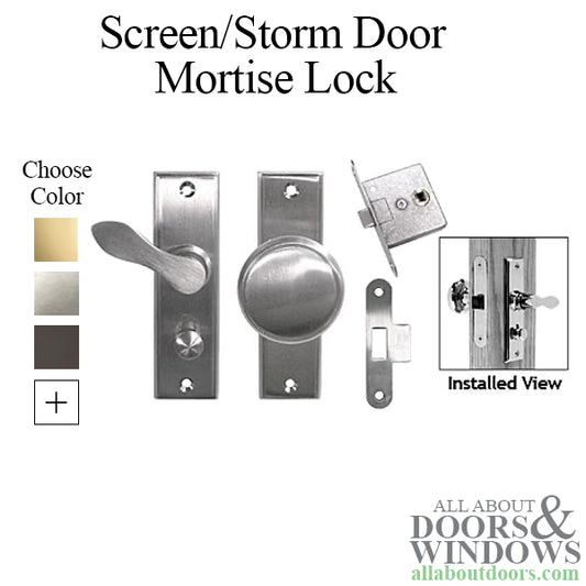 Storm Door Mortise Lock Non Keyed 1.5 Inch Backset