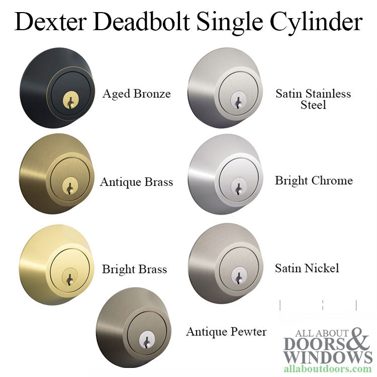 Dexter Single Cylinder Deadbolt Split Finish Antique Brass and Polished Brass - Dexter Single Cylinder Deadbolt Split Finish Antique Brass and Polished Brass