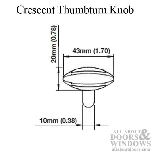 HOPPE HLS9000 Series Crescent Knob for Sliding Door with Thumbturn Shaft - HOPPE HLS9000 Series Crescent Knob for Sliding Door with Thumbturn Shaft