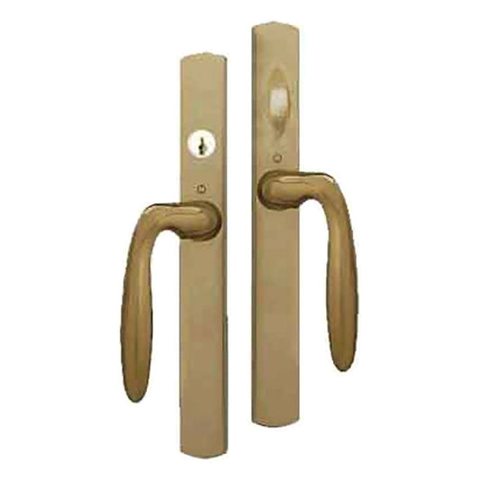 HOPPE HLS 9000 Sliding Door Handle Set Verona Lever Active Keyed Antique Brass