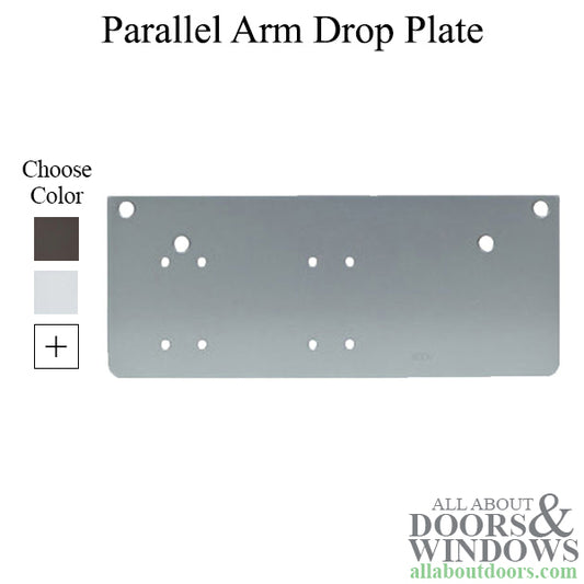 Drop Plate for Parallel Arm Mounted Heavy Duty Door Closer, Choose Finish