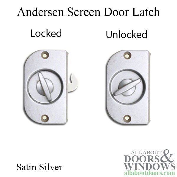 Andersen 2 Panel Patio Door Screen Latch / Lock - Satin Silver - Andersen 2 Panel Patio Door Screen Latch / Lock - Satin Silver