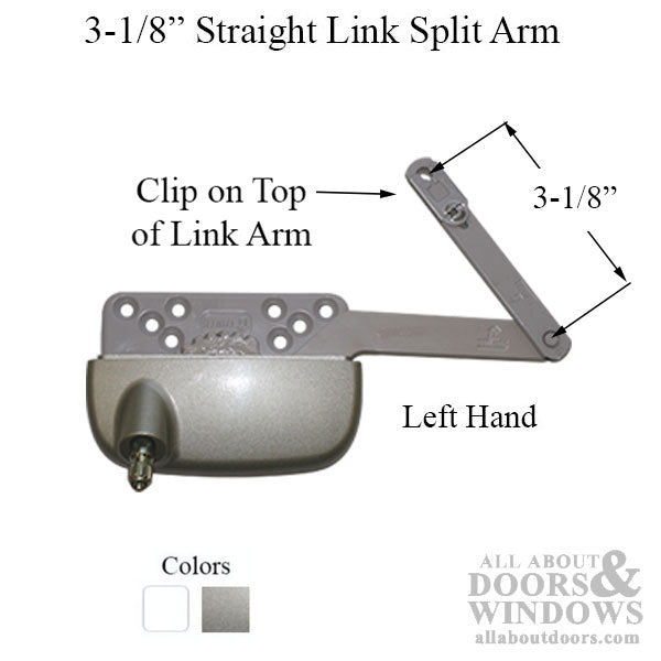 New Style Sill Mounted Straight Link 4-3/4 Inch Split Arm Casement Window Operator, Left Hand - New Style Sill Mounted Straight Link 4-3/4 Inch Split Arm Casement Window Operator, Left Hand