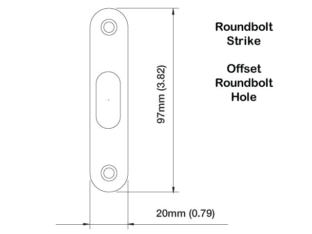 Strike Plate, PB0005N, Roundbolt  0.79 x 3.82 -Brass - Strike Plate, PB0005N, Roundbolt  0.79 x 3.82 -Brass