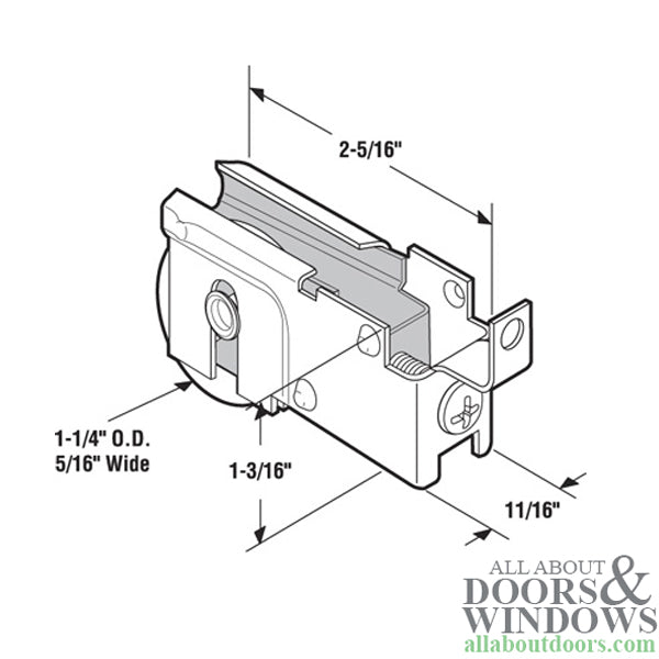 1-1/4 inch Nylon wheel, Roller Assembly - 1-1/4 inch Nylon wheel, Roller Assembly